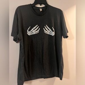 Halloween skeleton hands tshirt